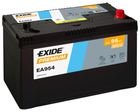EXIDE 95AH ,800A, 12V, 306X173X222. -+